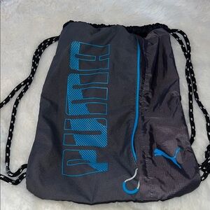 Puma Charcoal and Blue Drawstring Backpack
